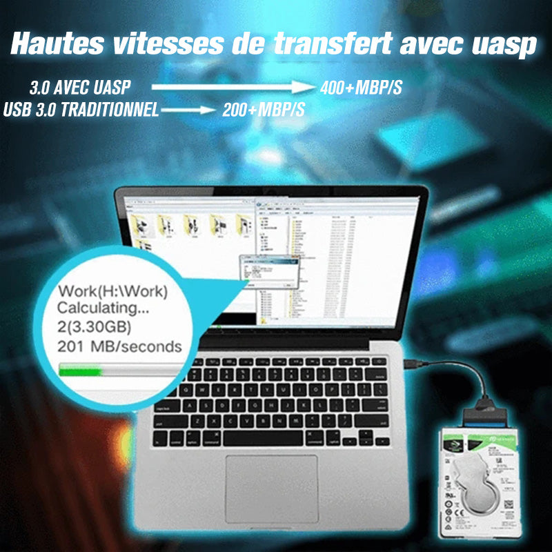 USB 3.0 til SATA III harddiskadapter | Luvikno