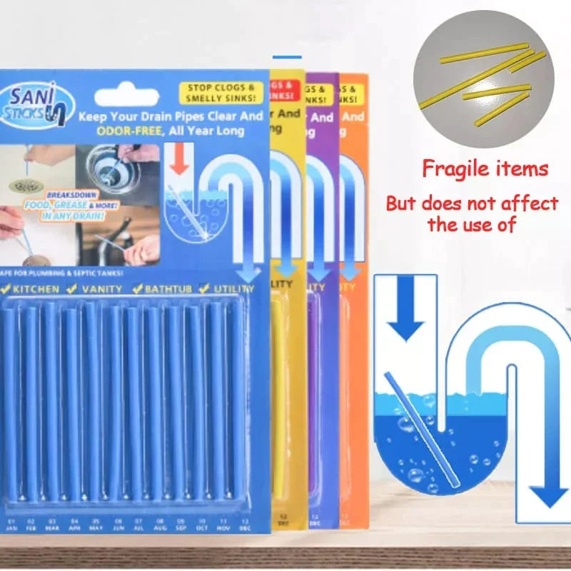 Sani Sticks Avløpsrenser - Pakke med 12 Luvikno
