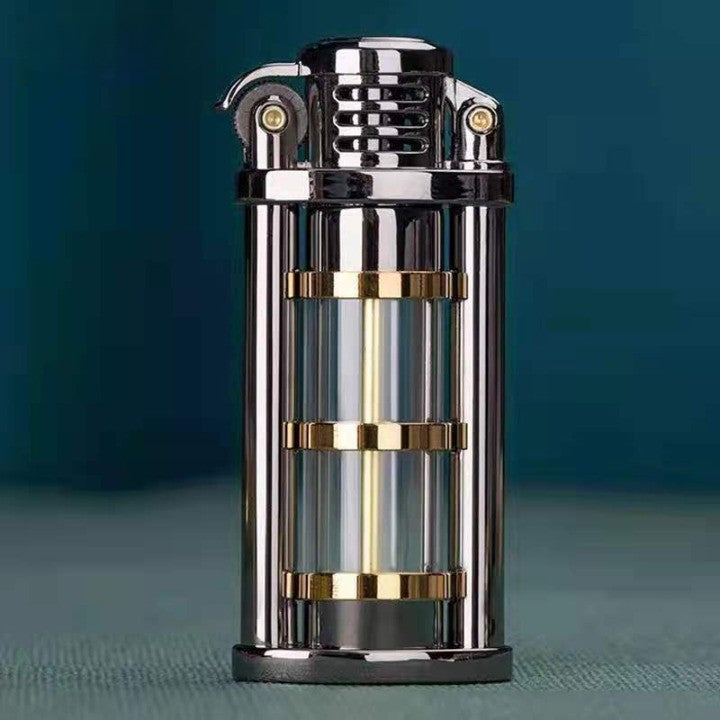Transparent vindtett Metall Kerosene Flamme Fusjon Lighter | Luvikno