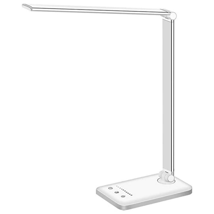 Luvikno | LED Skrivebordslampe - Bordlampe med USB-ladeport, 5 lysinnstillinger og lysstyrkenivåer