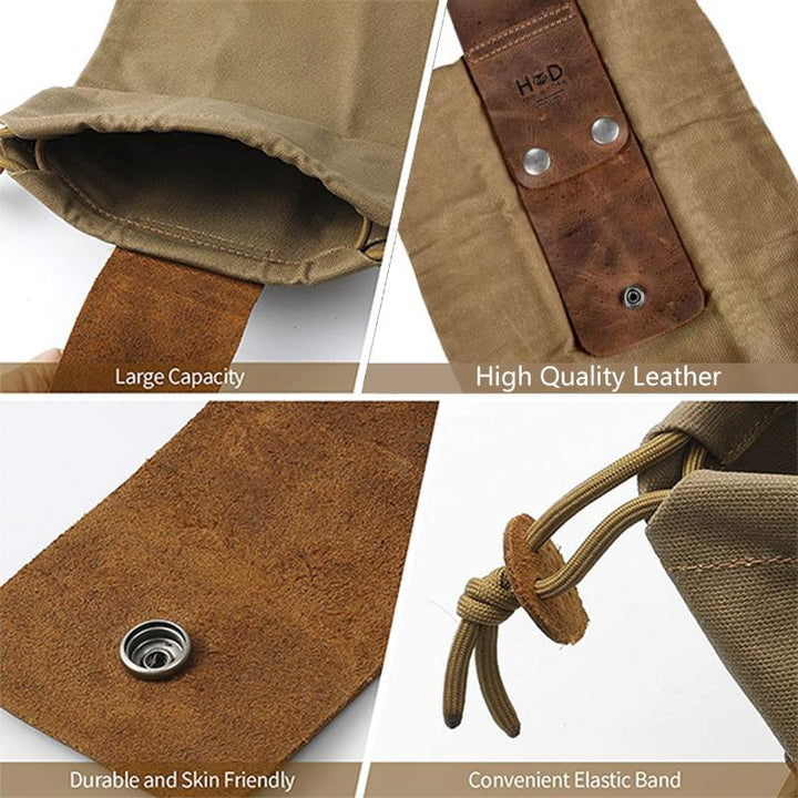 Dimoohome™ Lærrete og kanvas bushcraft bag | Luvikno