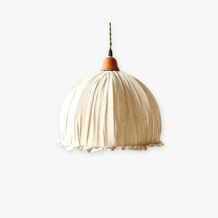 EcoLume - Minimalistisk skandinavisk LED Pendellampe Beige Tørkle, Justerbar for Stue og Spisestue | Luvikno