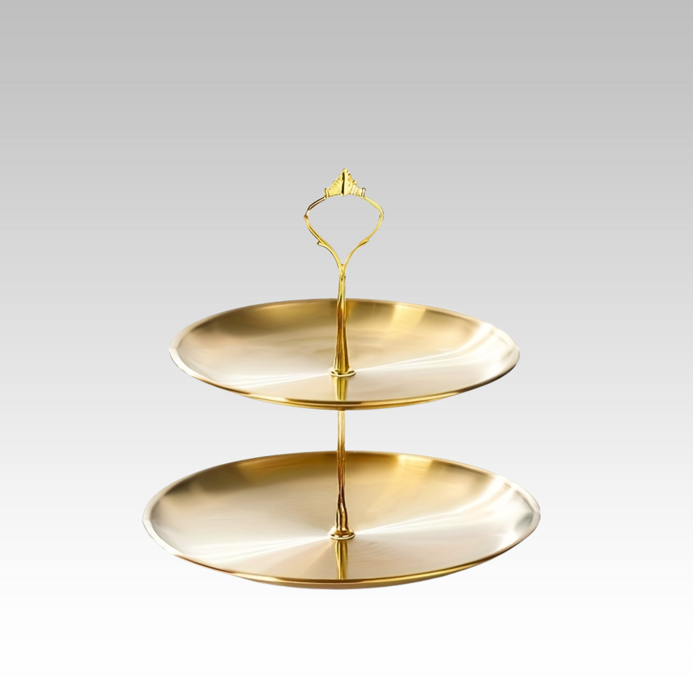 SteelTower - Elegant Triple Serving Plate for Parties Luvikno