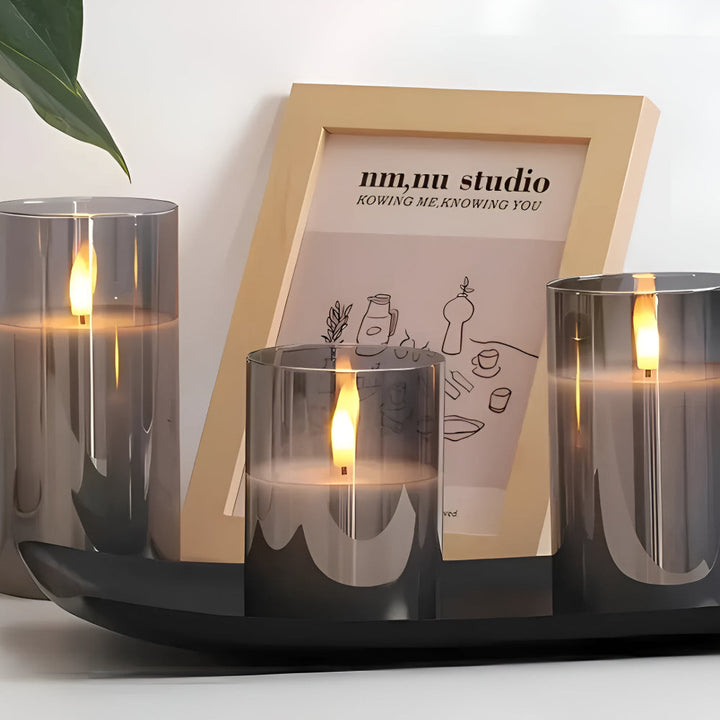 3D Flicker Flammeløs Lys Sett | Luvikno