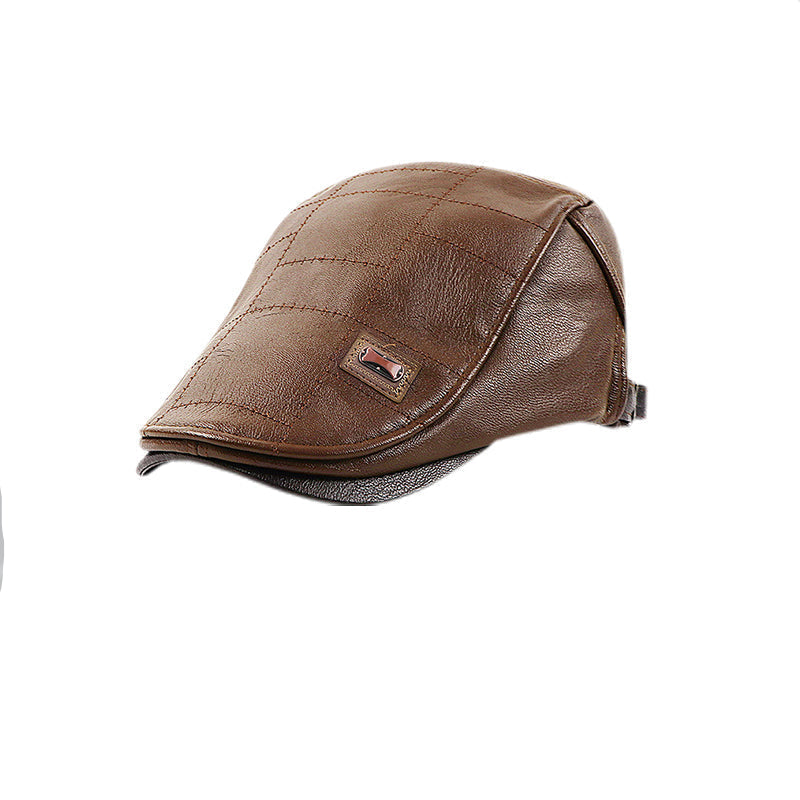 Luvikno | ElderLux Plush Leather Beret | Cozy elegance for a warm winter experience
