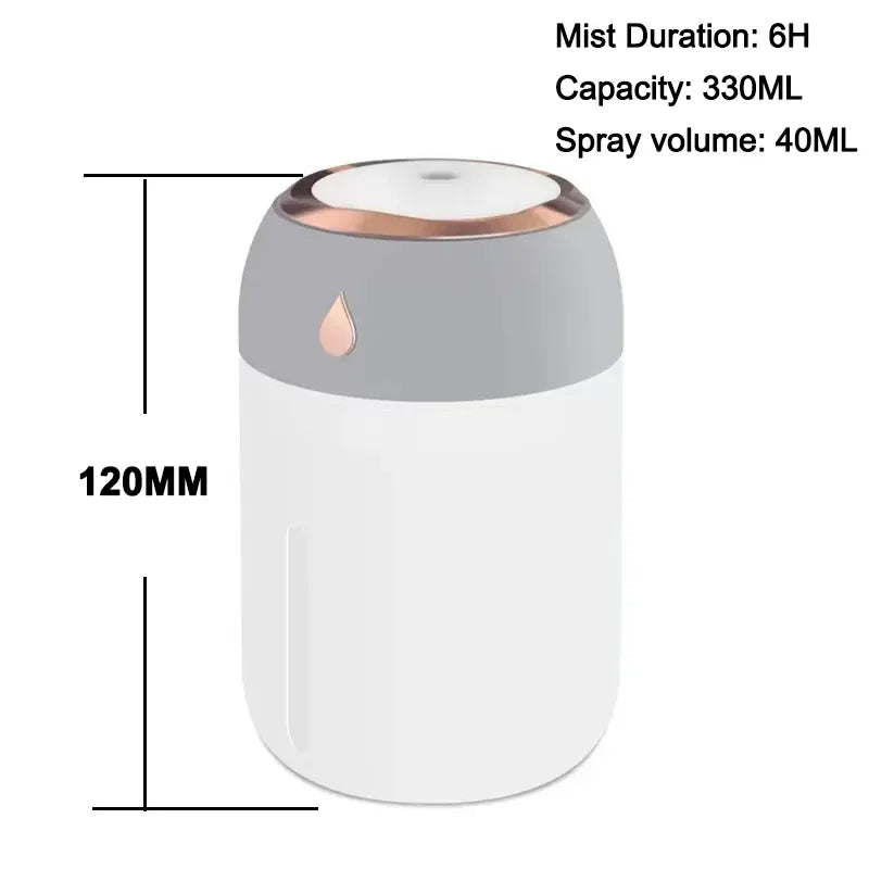 Mini Luftfukter og Aroma Diffuser med LED Lys Luvikno