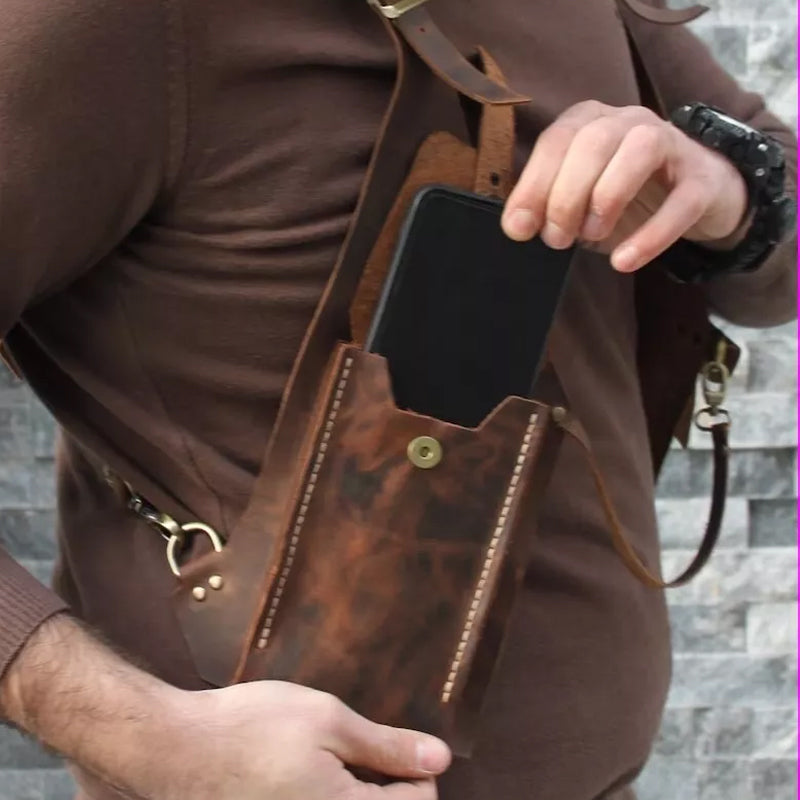 Medieval Steampunk skulderveske med retro stropp | Luvikno