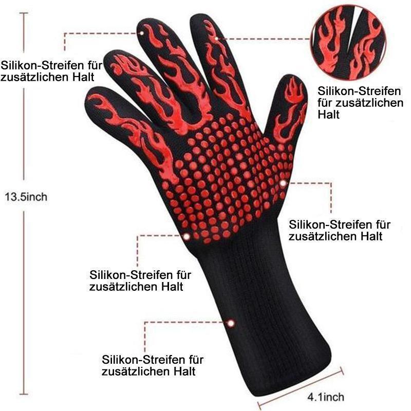 Bequee profesjonelle grillhansker varmeresistente hansker - 1 par | Luvikno