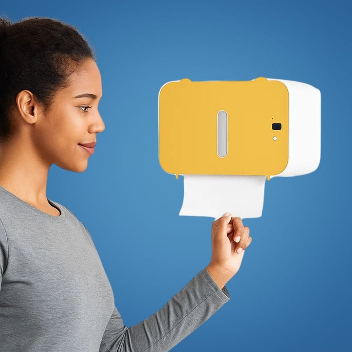 CleanGuard | Berøringsfri Toalettpapirdispenser – Sensorsensitiv – Auto-Fold Snitt – For Travle Toaletter Luvikno
