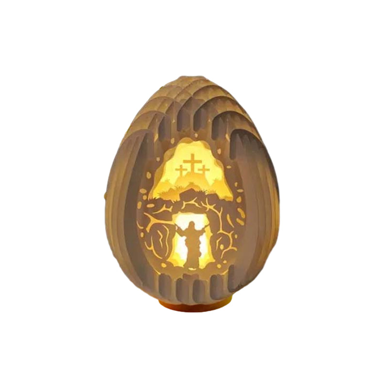 Påske 3D Papp Skrivebord Lampe med Lysende Base | Luvikno