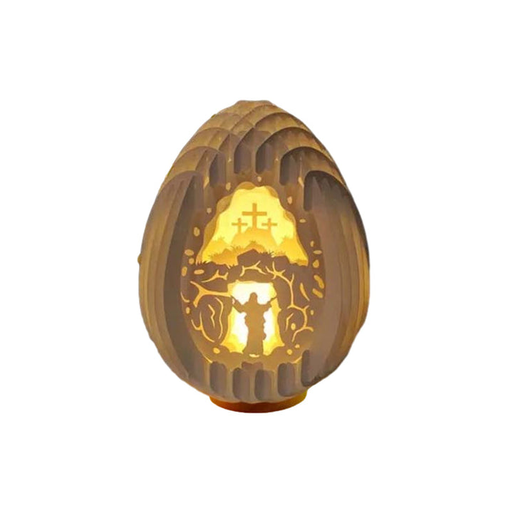 Påske 3D Papp Skrivebord Lampe med Lysende Base | Luvikno