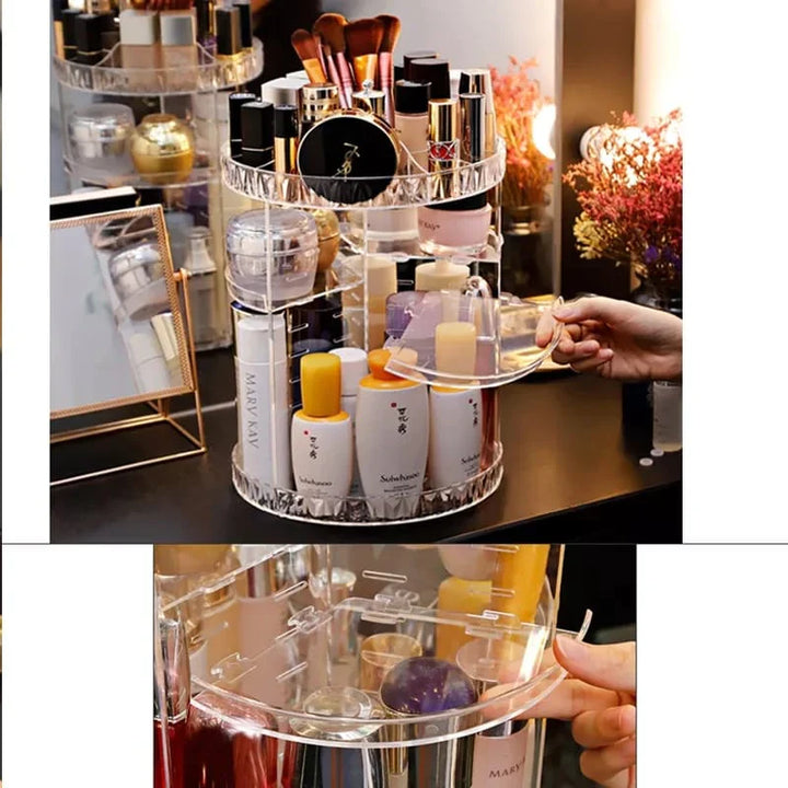 Diamond Pattern Rotation Cosmetic Box Luvikno