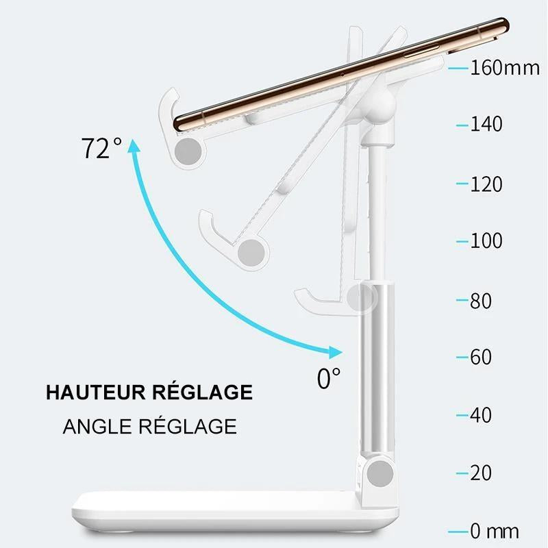 Luvikno | Justerbar Ergonomisk Sammenleggbar Tablet/Telefon Stativ