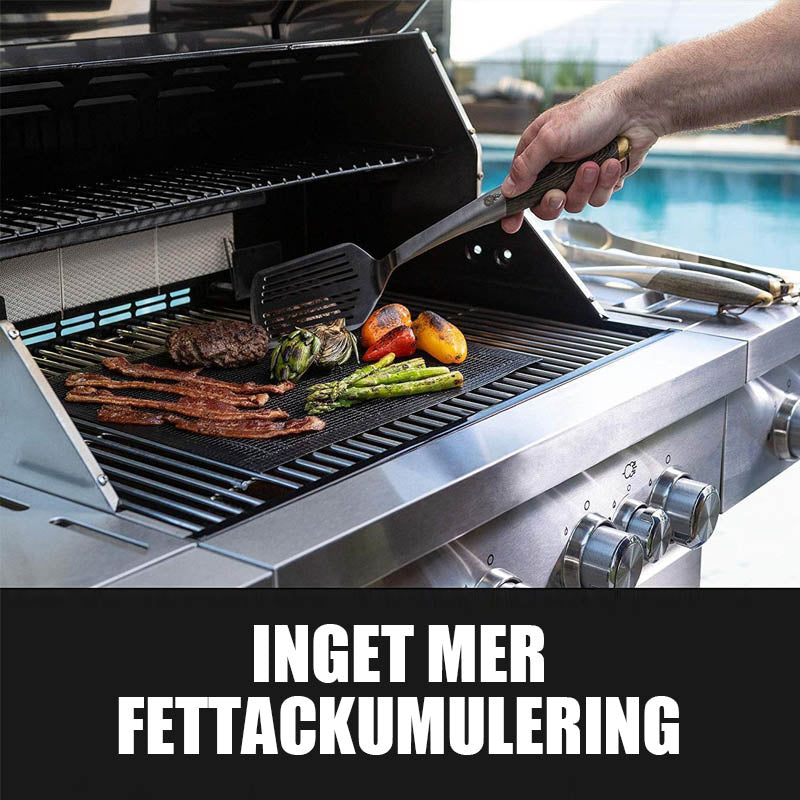 Luvikno | Grillfine BBQ Grillnett / Grillmat | Non-stick & Gjenbrukbar | Varmeresistent opp til 370 °C | For kjøtt, fisk & grønnsaker