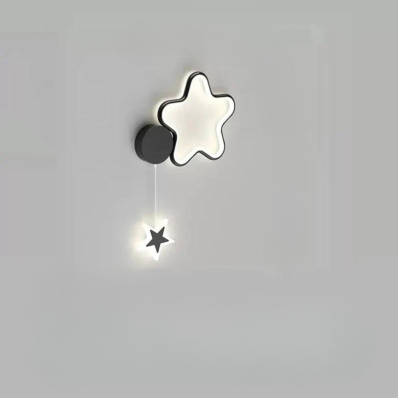 LumiDroom - Magisk Vegglampe med Stjerner og Måne Luvikno
