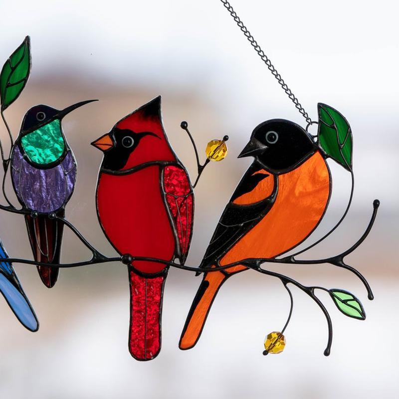 Fugler Flekket Glassvindu Henge 🐦 | Luvikno