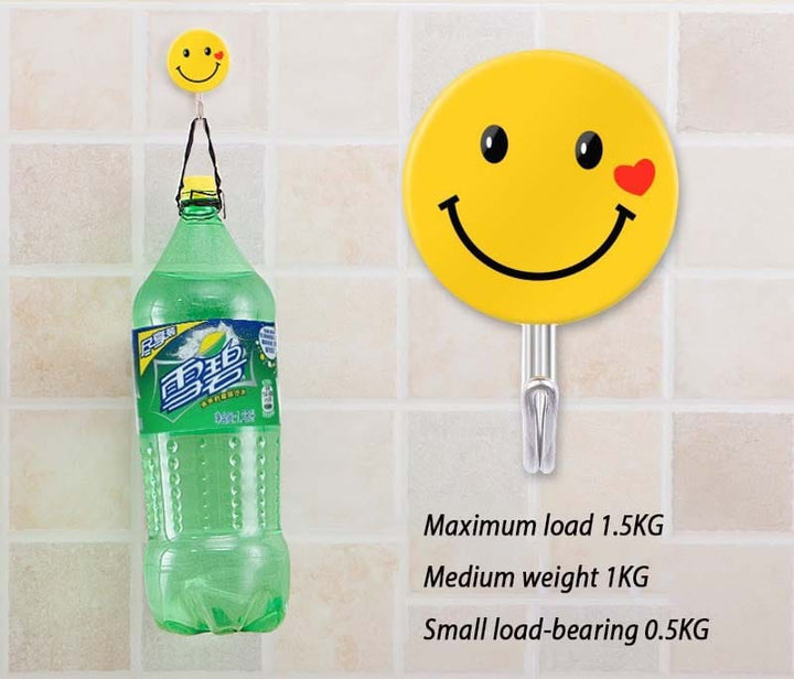 3 PC Emoji Veggkrok Tung Duty Selvklebende Krok Luvikno
