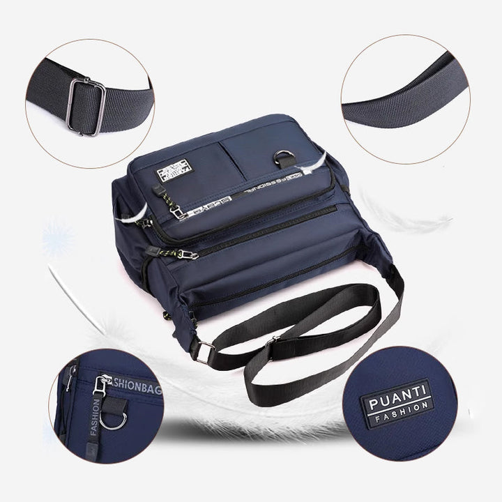 Herre messenger bag med flere lommer | Luvikno