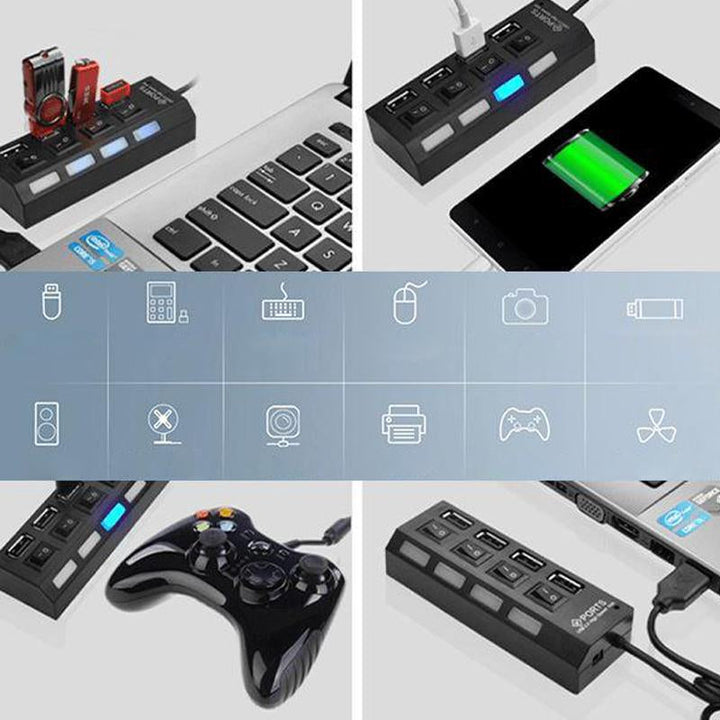 Luvikno | Høyhastighets USB Hub med Flere Porter
