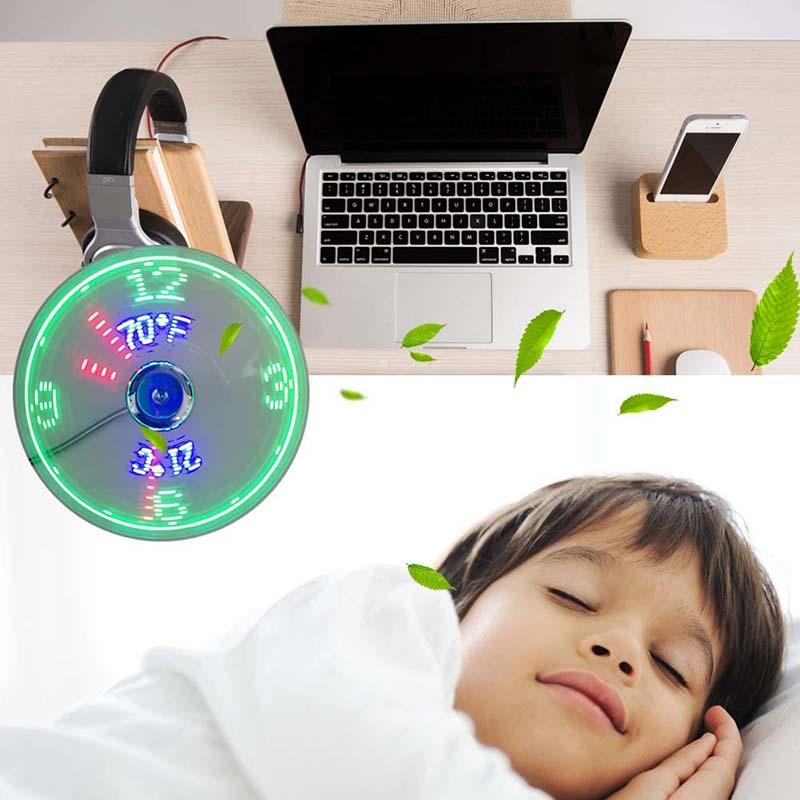 USB-vifte med LED-klokkbelysning | Luvikno