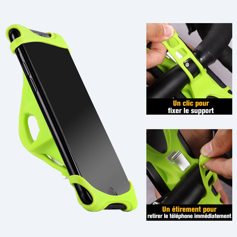 Universell silikone telefonholder for cyklen, skridsikker, justerbar | Luvikno