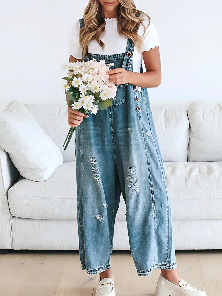 Luvik | Olkaimeton Rentoa Denim Haalaripuku
