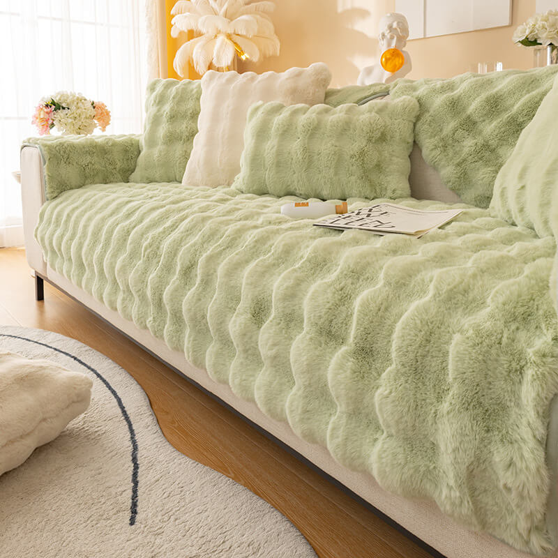 Ultra-myke kanin plysj sofaputer for koselig eleganse | Luvikno