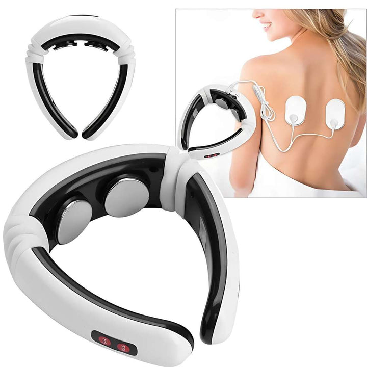 NeckEase | Vibrerende Nakke Massager – Smertelindring – Bærbar Design – Lindrer Stive Muskler – Stress & Spenningslindring Luvikno