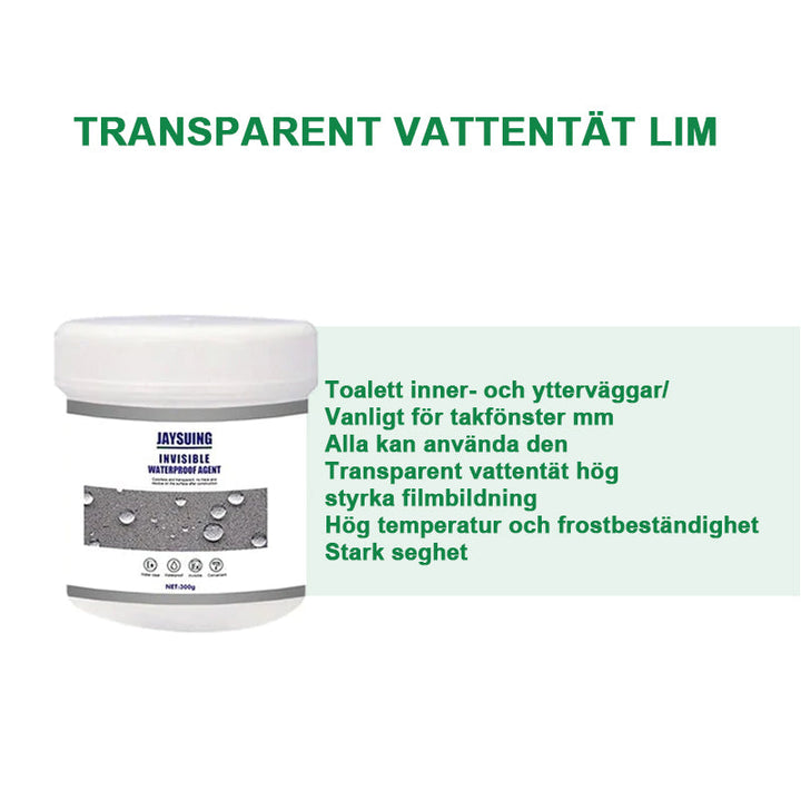 Gjennomsiktig vanntett belegg