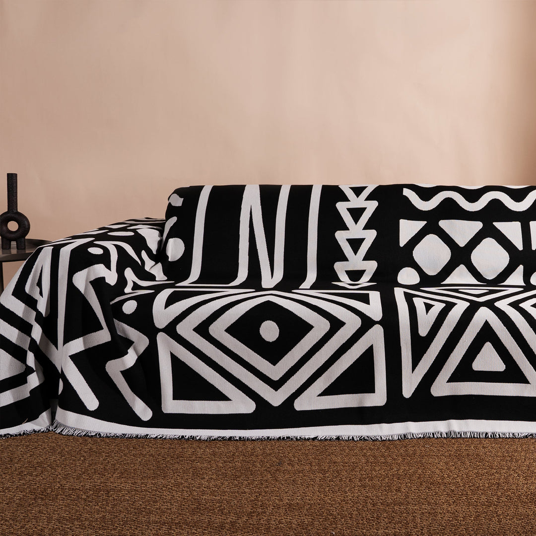Geometrisk Boho Stil Sofa Trekk - Moderne, Stilig & Holdbar Sofa Beskyttelse | Luvikno