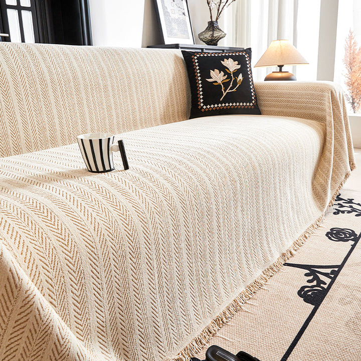 Herringbone Mønster Sofa Deksel - Moderne, Stilfullt & Holdbart Sofabeskyttelse | Luvikno