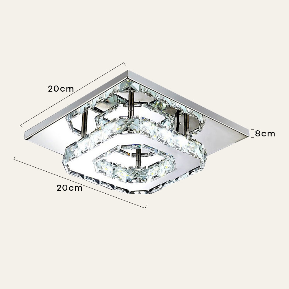 Taklampe Krystall LED Moderne Innfelt Armatur Luvikno