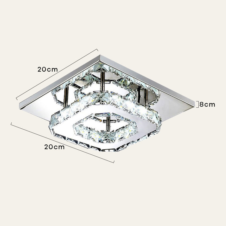 Taklampe Krystall LED Moderne Innfelt Armatur Luvikno