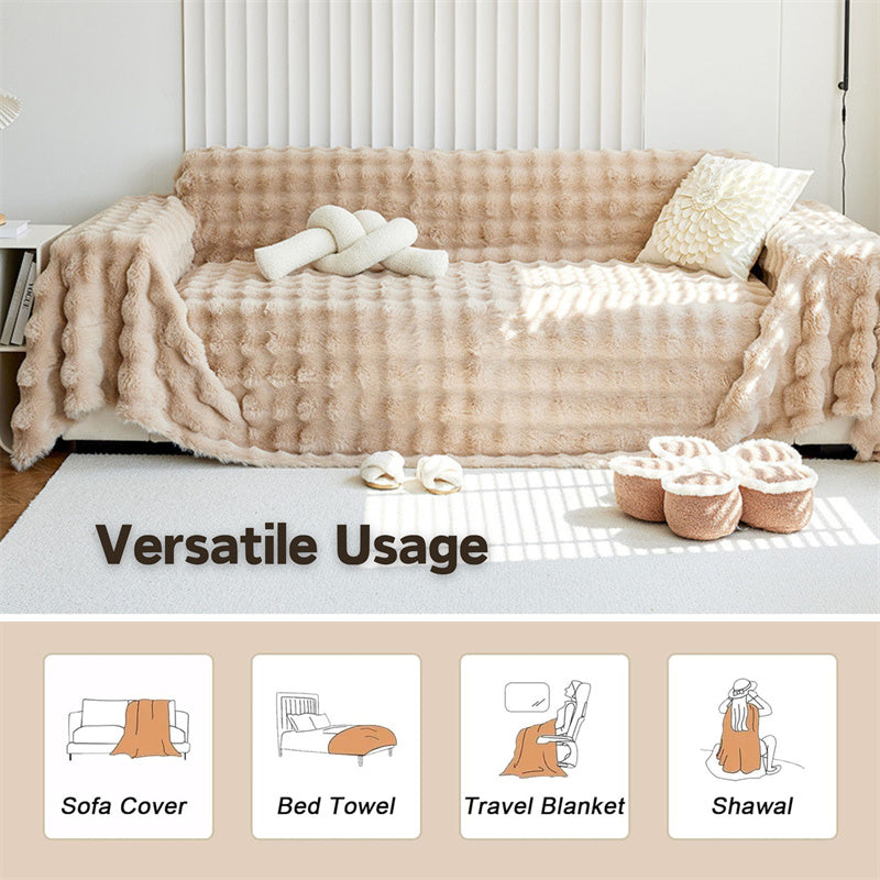 Premium Faux Fur Non-Slip Sofa Covers | Luvikno