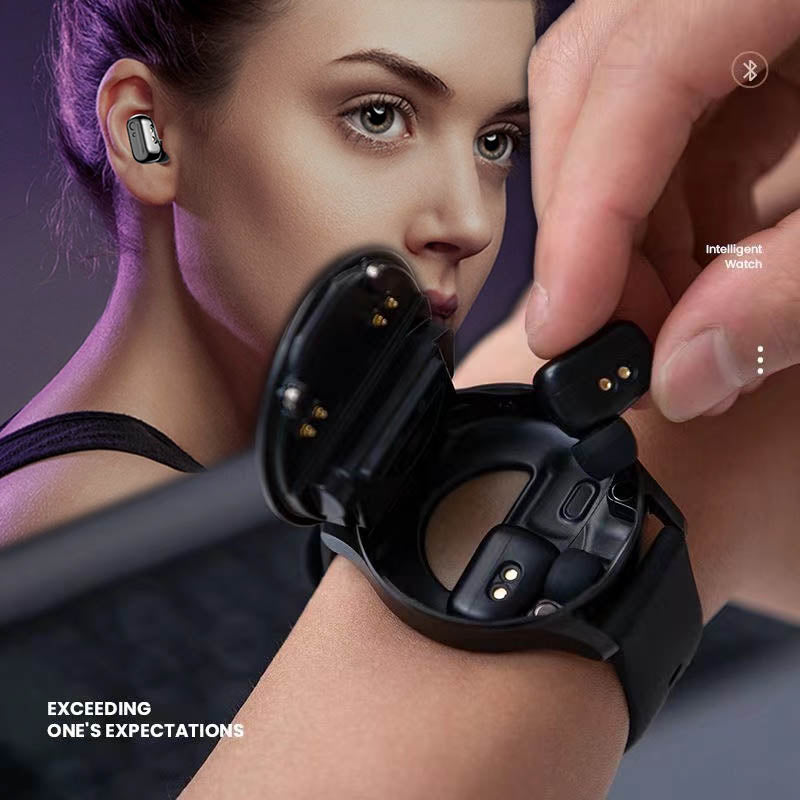 2-i-1 Smartklokke med Bluetooth-hodetelefoner | Luvikno