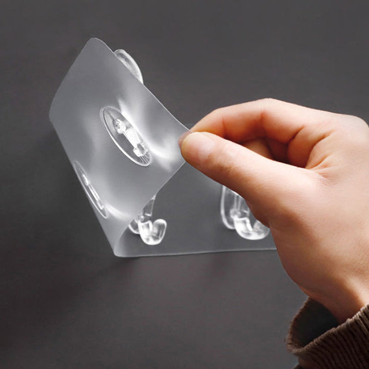6 Kroker Multifunksjonelle Selvklebende Kroker Ingen Boring Vegg Transparent Krok | Luvikno