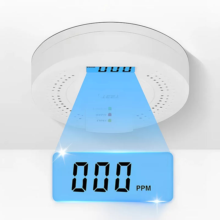Luvikno | Karbonmonoksid Detektor | Pålitelige Alarm Sensor med LCD Skjerm for Hjemmesikkerhet