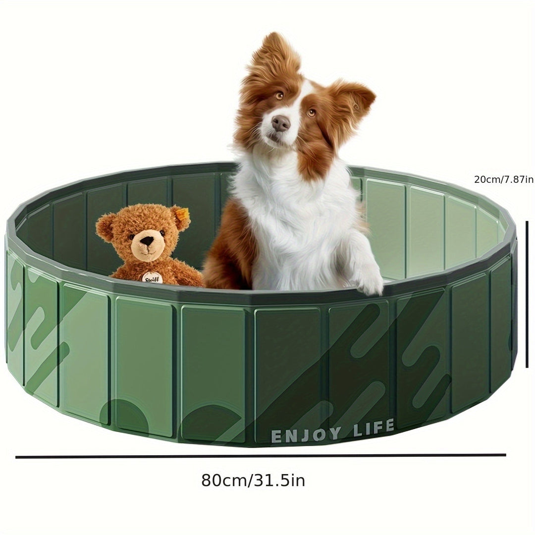 Luvikno | PawLuna Sammenleggbar Hundebad laget av PVC | 80 cm Ø | Robust & Portabel | Perfekt for Sommer & Hage