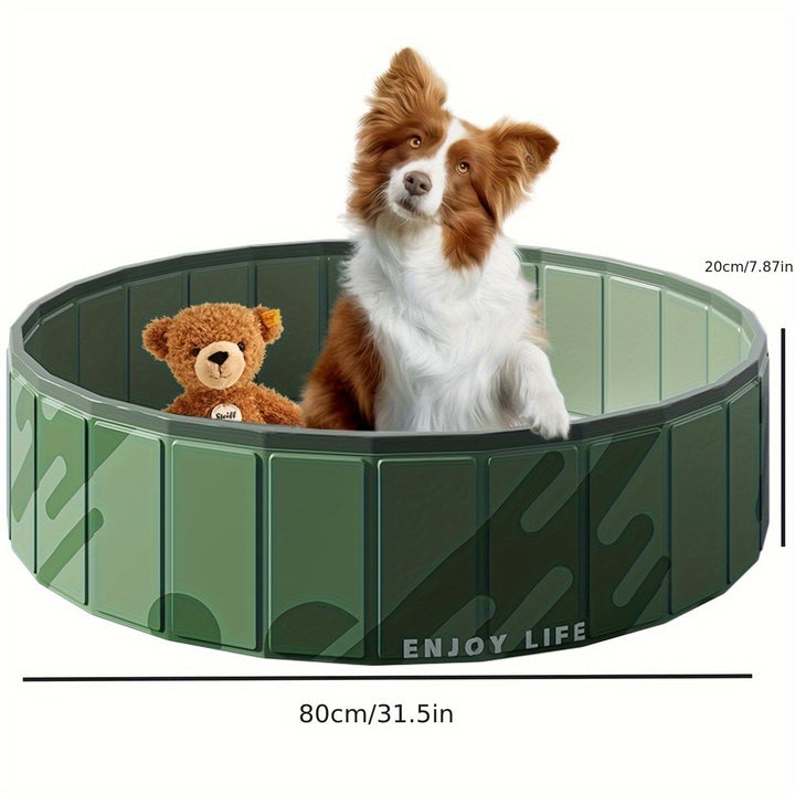 Luvikno | PawLuna Sammenleggbar Hundebad laget av PVC | 80 cm Ø | Robust & Portabel | Perfekt for Sommer & Hage