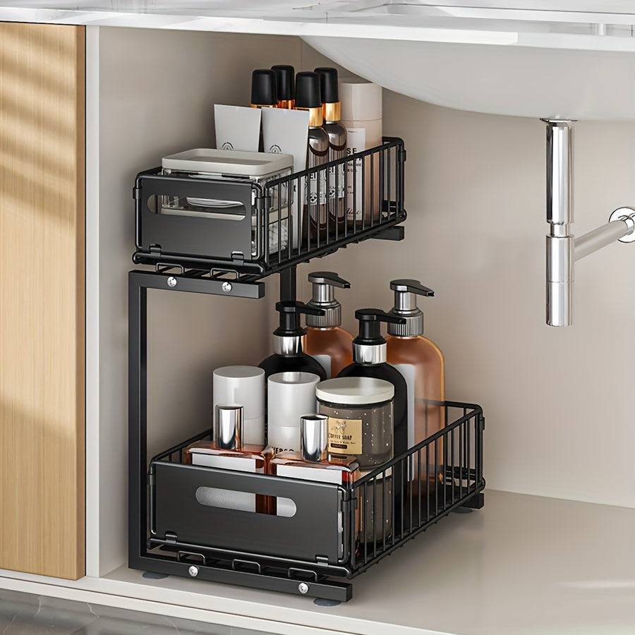 Pull-out Under-Cabinet Organizer 2 Levels | Luvikno