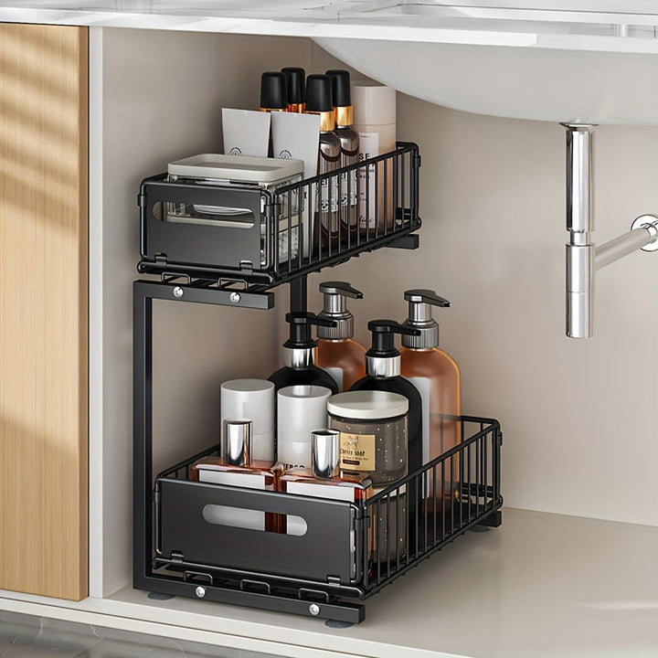 Pull-out Under-Cabinet Organizer 2 Levels | Luvikno