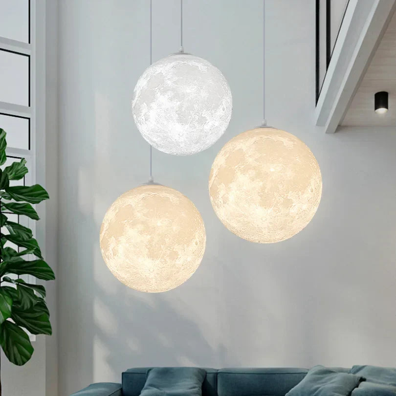Lunar LED pendellampe - Måne design hengelampe for stue og soverom | Luvikno