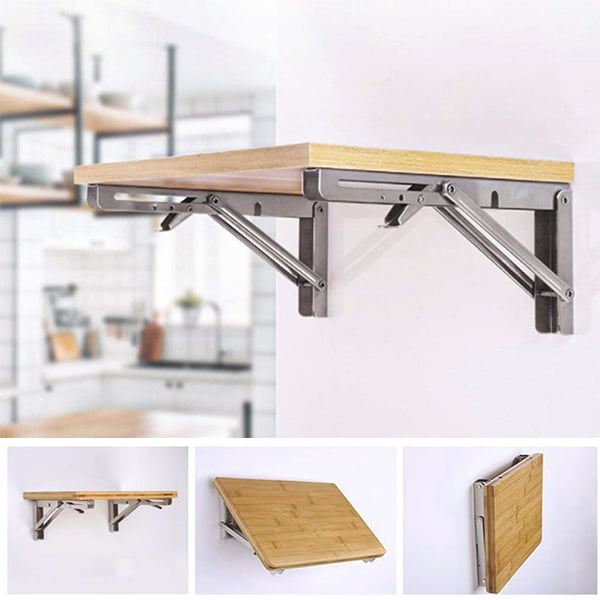 Folding Brakett | 2 sett tykke rustfrie stål sammenleggbare bordbraketter | Luvikno