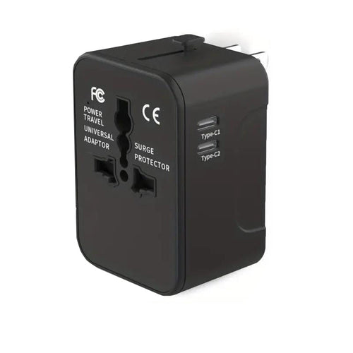 Universell reiseadapter med doble USB-porter | Luvikno