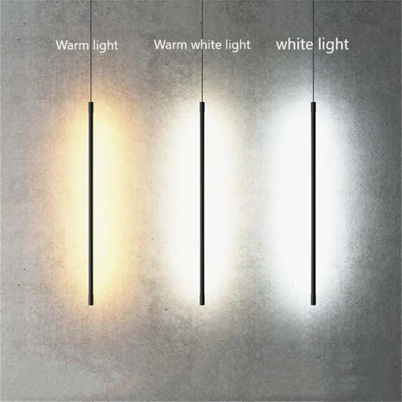 Pendellampe Slim Svart Metall Soverom Lampen Luvikno