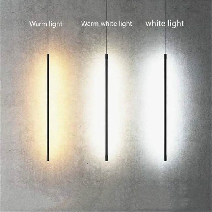 Pendellampe Slim Svart Metall Soverom Lampen Luvikno