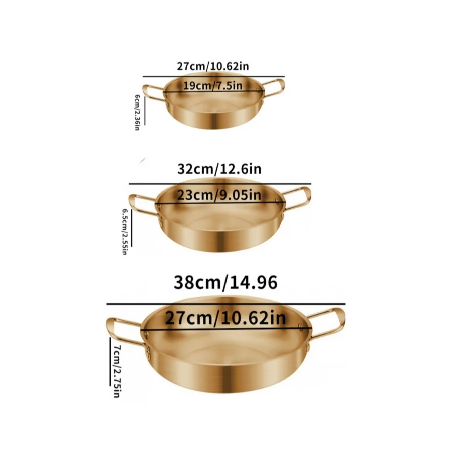 GastroPan – Rustfritt Stål Saus- og Paella-panne med Håndtak Luvikno