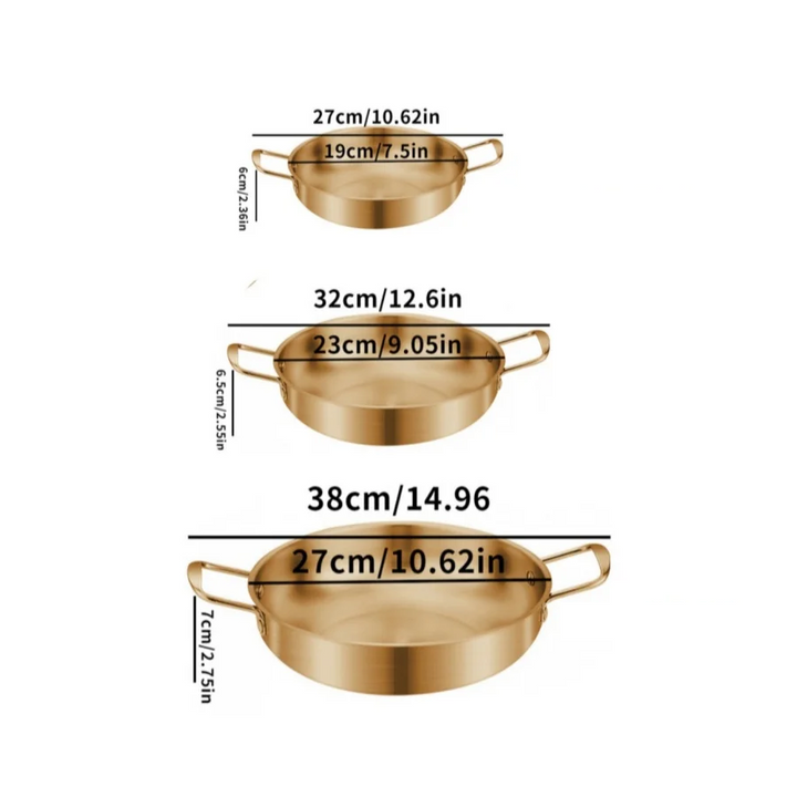 GastroPan – Rustfritt Stål Saus- og Paella-panne med Håndtak Luvikno