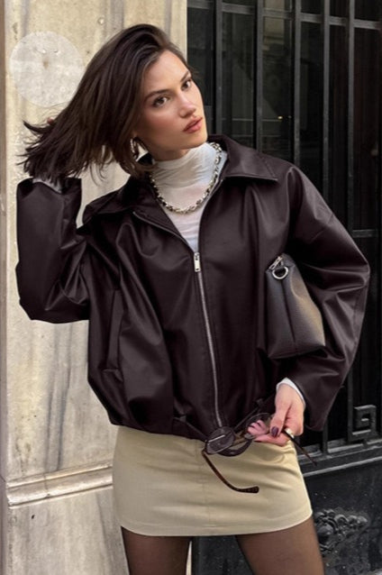 Luvik | Retro Biker Skinnjakke