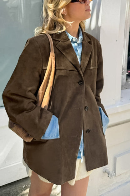 Luvik | Vintage Ilman Kaulusta Keinonahkatakki